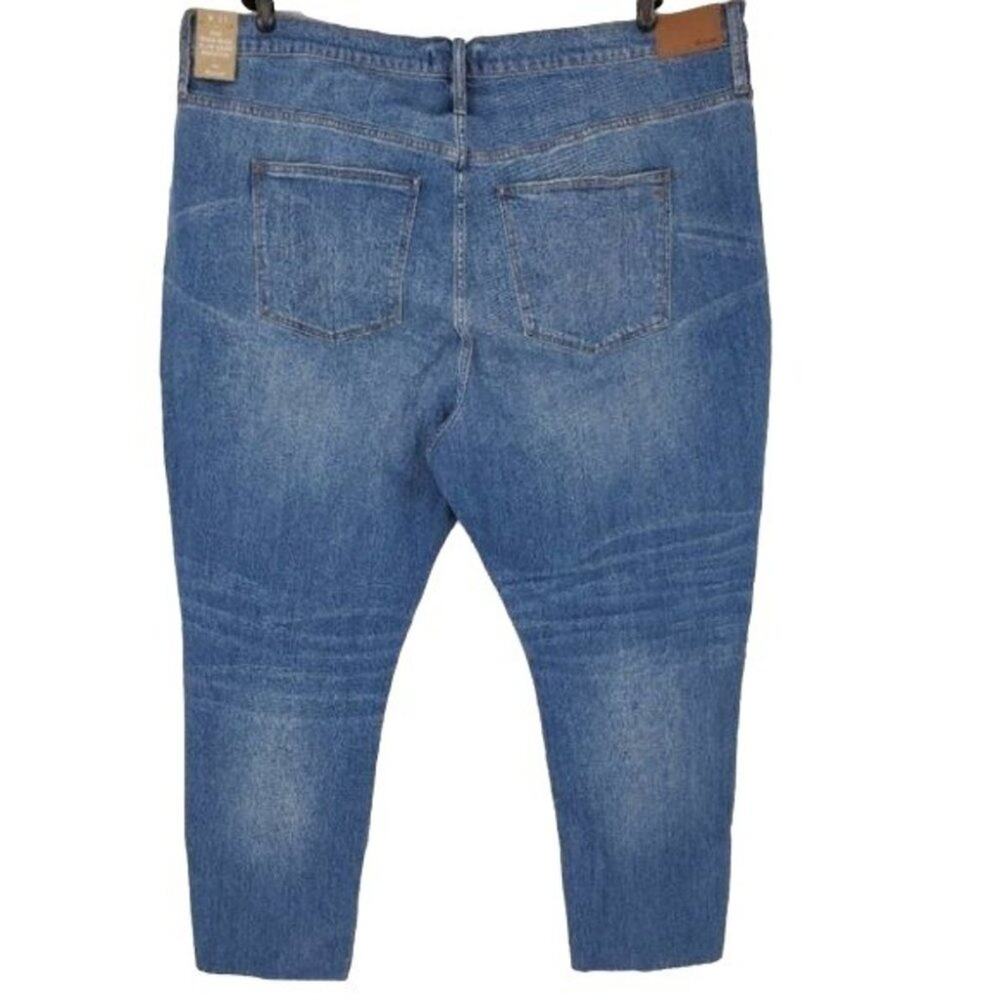 Madewell Tall High Rise Slim Boyjean Raw Hem Dover Wash Jeans Sz 37 - Picture 2 of 7